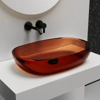 Раковина-чаша Abber Kristall 60 AT2805Opal Коричневая — фото 1, Раковины накладные