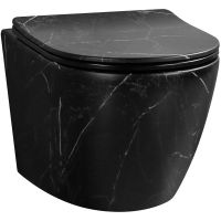 Унитаз Ceruttispa Sella Aria Tornado MMB CT9531 подвесной Черный матовый мрамор с сиденьем Микролифт — фото 1, Подвесные унитазы