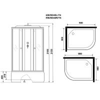 Душевая кабина Niagara Eco 90x80 R E90/80/40R/TN без гидромассажа — фото 14, Душевые кабины