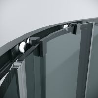 Душевой уголок Grossman Cosmo 90х90 301.K33.02.9090.21.10 профиль Черный матовый стекло тонированное — фото 8, Душевые уголки четверть круга