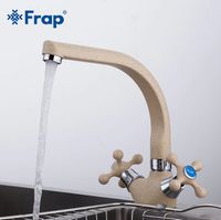 Смеситель для кухни Frap H5408 F5408-10 Светло-бежевый — фото 3, Смесители для кухни