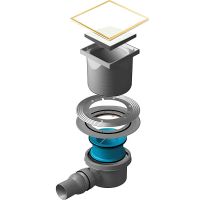 Душевой трап Pestan Confluo Standard 13000156 с решеткой Белый Золото глянец — фото 1, Трапы для душа