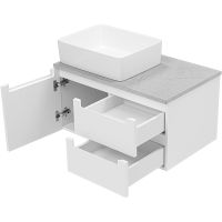 Тумба с раковиной Brevita Cargo 80 УТ000024159 подвесная Белая матовая — фото 4, Мебель для ванной