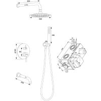 Душевая система Ростовская Мануфактура Сантехники SUS129BL-1S Черная матовая — фото 5, Душевое оборудование. Душевая программа