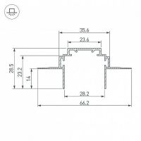Профиль держатель алюминиевый Arlight 026459 встраиваемый Серебристый — фото 2, Профили для светодиодных лент