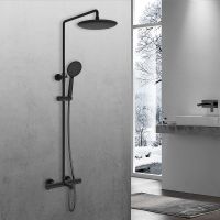 Душевая система Vincea Desire VSFS-1D1TMB с термостатом Черная матовая — фото 2, Душевые стойки