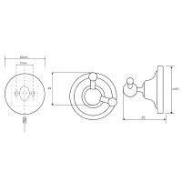 Двойной крючок Bemeta Retro bronze 144106037 Бронза — фото 2, Крючки для полотенец