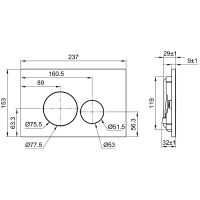 Товар: Клавиша смыва Olive's Plaza PL411C Хром глянцевый - фото 2 Клавиша смыва Olive's Plaza PL411C Хром глянцевый — фото 2, Кнопки смыва