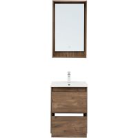 Тумба под раковину Aquanet Милан 50 336376 подвесная Дуб рустикальный — фото 10, Тумбы под раковину