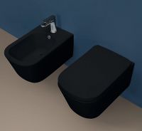 Биде Kerasan Tribeca 512531 подвесное Черное матовое — фото 3, Биде