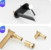 Смеситель для раковины Gappo G03-6 G1003-26 Черный матовый Хром — фото 6, Смесители для раковины