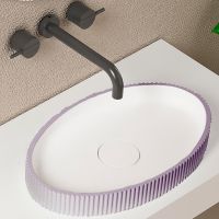 Раковина-чаша Abber Stein 50 AS2603Violett Фиолетовая — фото 2, Раковины накладные