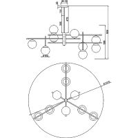 Товар: Подвесной светильник Maytoni Modern Nostalgia MOD048PL-09G Белый Золото матовое - фото 5 Подвесной светильник Maytoni Modern Nostalgia MOD048PL-09G Белый Золото матовое — фото 5, Подвесные светильники