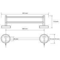 Полотенцедержатель Bemeta Omega 104104052 двойной Хром — фото 2, Полотенцедержатели