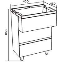 Тумба с раковиной Marka One Bumble 40H Ц0000001480 Белая — фото 7, Тумбы с раковиной