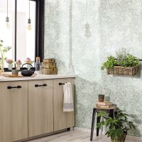 Обои Caselio Flower Power 101897077 Винил на флизелине (0,53*10,05) Зеленый, Листья — фото 3, Обои для стен