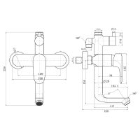 Душевая система Olive's Barros 22511-1BRB Черная матовая — фото 3, Душевые стойки