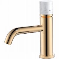 Смеситель для раковины Boheme Stick 121-G-MR-W Золото Белый — фото 1, Смесители