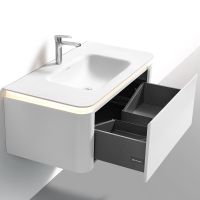 Тумба с раковиной Black&White Universe U925.1000 100 9251000 подвесная Milk white — фото 2, Мебель для ванной