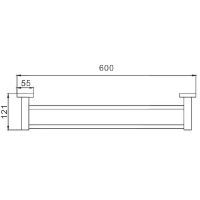 Полотенцедержатель Haiba HB8909 двойной Черный матовый — фото 2, Полотенцедержатели