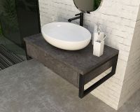 Тумба под раковину 1MarKa Grunge Loft 70П Ц0000015939 подвесная Бетон темно-серый — фото 4, Тумбы под раковину