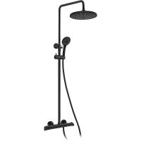 Душевая система Kaiser Nove 06177-2 с термостатом Черная матовая — фото 1, Душевое оборудование. Душевая программа