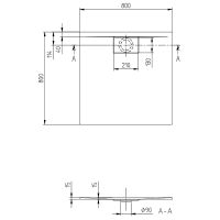 Акриловый поддон для душа Villeroy&Boch Architectura Metalrim 80x80 UDA8080ARA115V-01 Альпийский белый — фото 3, Акриловые душевые поддоны