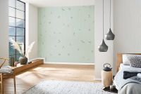 Обои Marburg Essentiell 63387 Винил на флизелине (0,53*10,05) Бирюзовый/Коричневый/Серебряный, Птицы/Линии — фото 3, Обои для стен