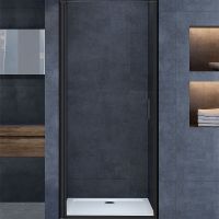 Душевая дверь Vincea Alpha 90 VDP-3AL900CLB профиль Черный стекло прозрачное — фото 1, Душевые двери в нишу