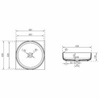 Раковина-чаша Vincea 45 VBS-6S16MW Белая матовая — фото 3, Раковины накладные