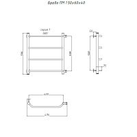 Водяной полотенцесушитель Тругор Браво 1 ПМ 60x40 Хром — фото 2, Водяные полотенцесушители