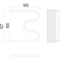 Водяной полотенцесушитель Terminus М-образный (3/4) 600х600 4620768880544 Хром, боковое подключение, G 3/4" НР — фото 3, Водяные полотенцесушители