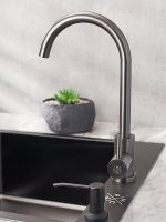 Смеситель для кухни Ростовская Мануфактура Сантехники SUS124PVD-017F Графит — фото 2, Смесители