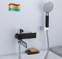 Товар: Смеситель для ванны Gappo G81 G3281 Черный матовый Хром - фото 2 Смеситель для ванны Gappo G81 G3281 Черный матовый Хром — фото 2, Смесители