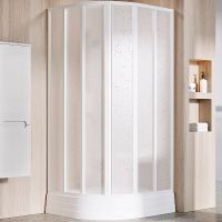 Душевой уголок Ravak Supernova SKKP6-90 90x90 3207O10211 профиль Белый витраж пластик Pearl — фото 2, Душевые уголки четверть круга