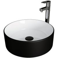 Раковина-чаша Grossman 36 GR-4040BW Белая Черная — фото 1, Раковины накладные