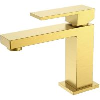 Смеситель для раковины Boheme Qubic 471-MG Золото матовое — фото 1, Смесители