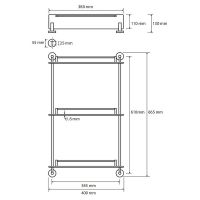 Стеклянная полка Bemeta Omega 104202132 Хром — фото 2, Полки для ванной и душа