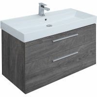 Тумба под раковину Aquanet Nova 100 249923 подвесная Дуб рошелье — фото 4, Тумбы под раковину