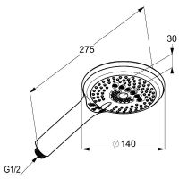 Ручной душ Kludi Freshline 6790005-00 Хром — фото 4, Лейки для душа