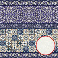 Фреска Ortograf Arabesque 33436 Фактура флок FLK Флизелин (2*2) Синий/Бежевый/Белый, Орнамент — фото 1, Фрески