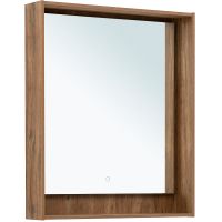 Зеркало Aquanet Милан 70 336399 с подсветкой Дуб рустикальный с сенсорным выключателем — фото 1, Зеркала в ванную комнату