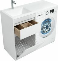 Тумба с раковиной Aquanet Токио 110 L 239298 Белая — фото 14, Тумбы с раковиной