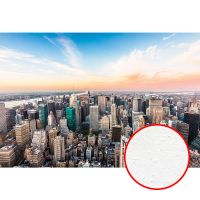 Фреска Ortograf Небоскребы 30819 Фактура бархат FX Флизелин (4*2,7) Бежевый/Голубой, Город — фото 1, Фрески