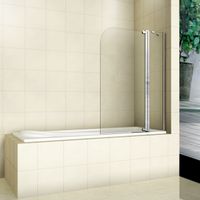 Шторка на ванну WeltWasser WW100 T2 100 10000001223 профиль Хром стекло прозрачное — фото 1, Шторки для ванной распашные