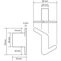 Крючок Bemeta Organic L 157106201L Хром — фото 3, Крючки для полотенец