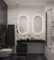 Товар: Столешница под раковину Boheme Armadi Art Flat 160 869-160-NM Черный мрамор - фото 4 Столешница под раковину Boheme Armadi Art Flat 160 869-160-NM Черный мрамор — фото 4, Раковины