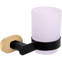 Стакан для зубных щеток Rav Slezak Yukon YUA0201CMATZ Черный матовый Золото — фото 1, Стаканы для зубных щеток