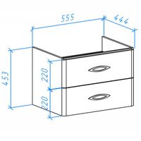 Тумба под раковину Bellezza Джела 60 4639809670013 2 ящика подвесная Белая — фото 2, Тумбы под раковину