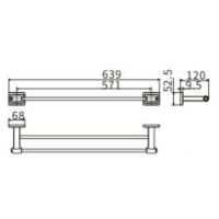 Полотенцедержатель CeramaLux Gamma 12309 двойной Хром — фото 2, Полотенцедержатели